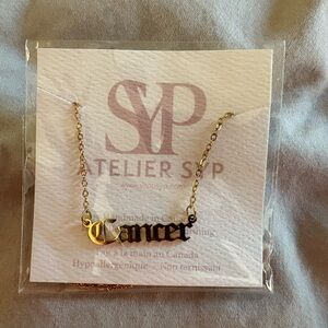 Gold Cancer Necklace-designer in Laval Quebec